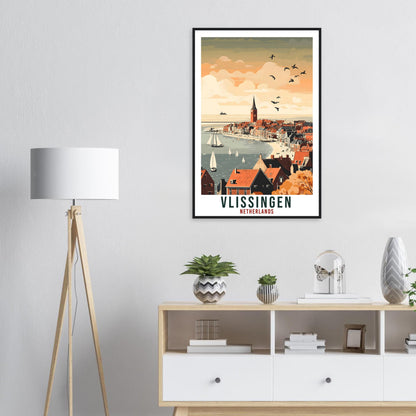 Vlissingen Travel Print Netherlands Decor Vlissingen Wall Art Gift Wall Hanging Vlissingen Dutch Artwork Travel Poster Holland Travel Art