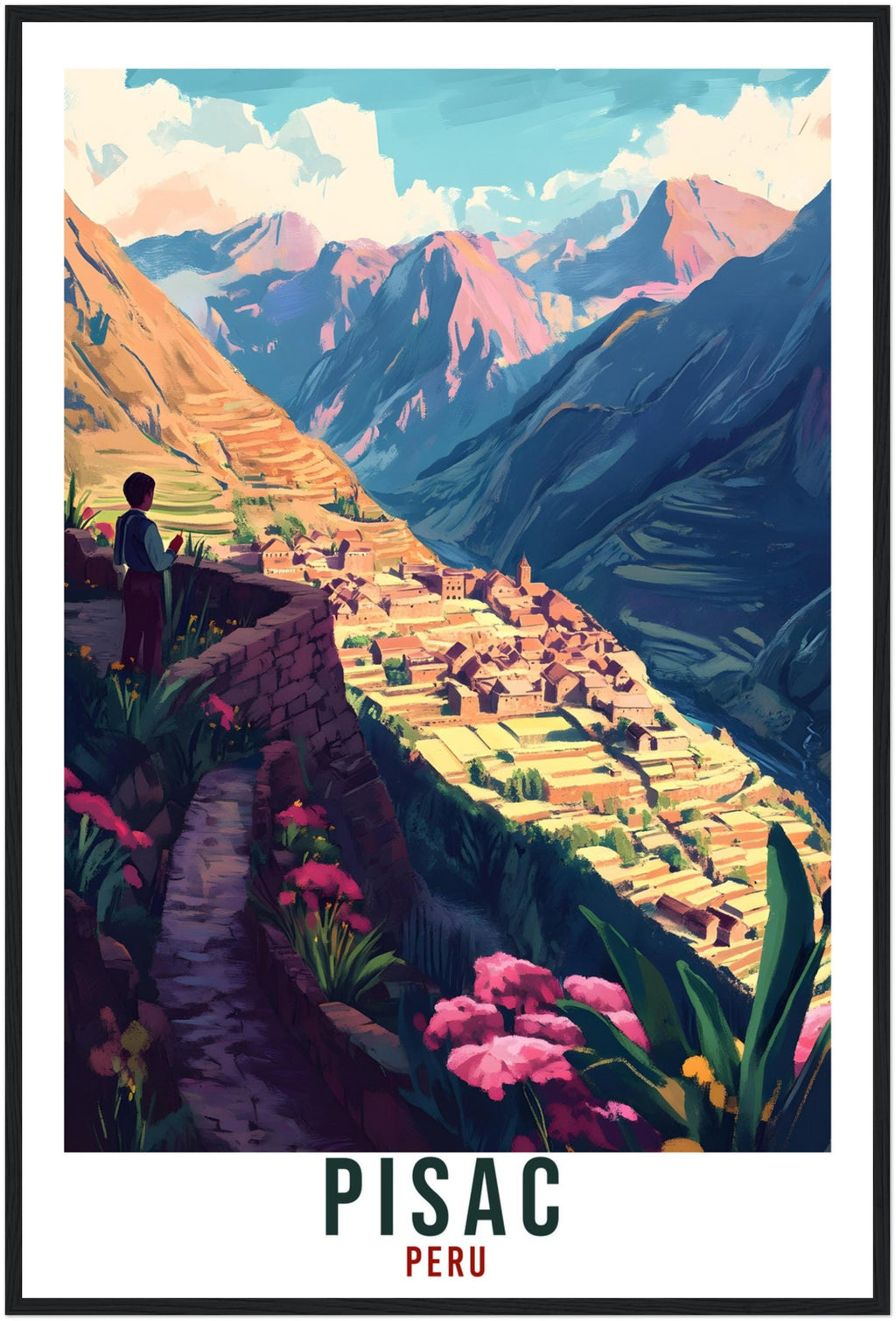 Pisac Travel Print Peru Home Decor Pisac Wall Art Gift Wall Hanging Art Lover Pisac Peruvian Artwork Travel Poster Travel Art Travel Gift