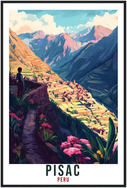 Pisac Travel Print Peru Home Decor Pisac Wall Art Gift Wall Hanging Art Lover Pisac Peruvian Artwork Travel Poster Travel Art Travel Gift