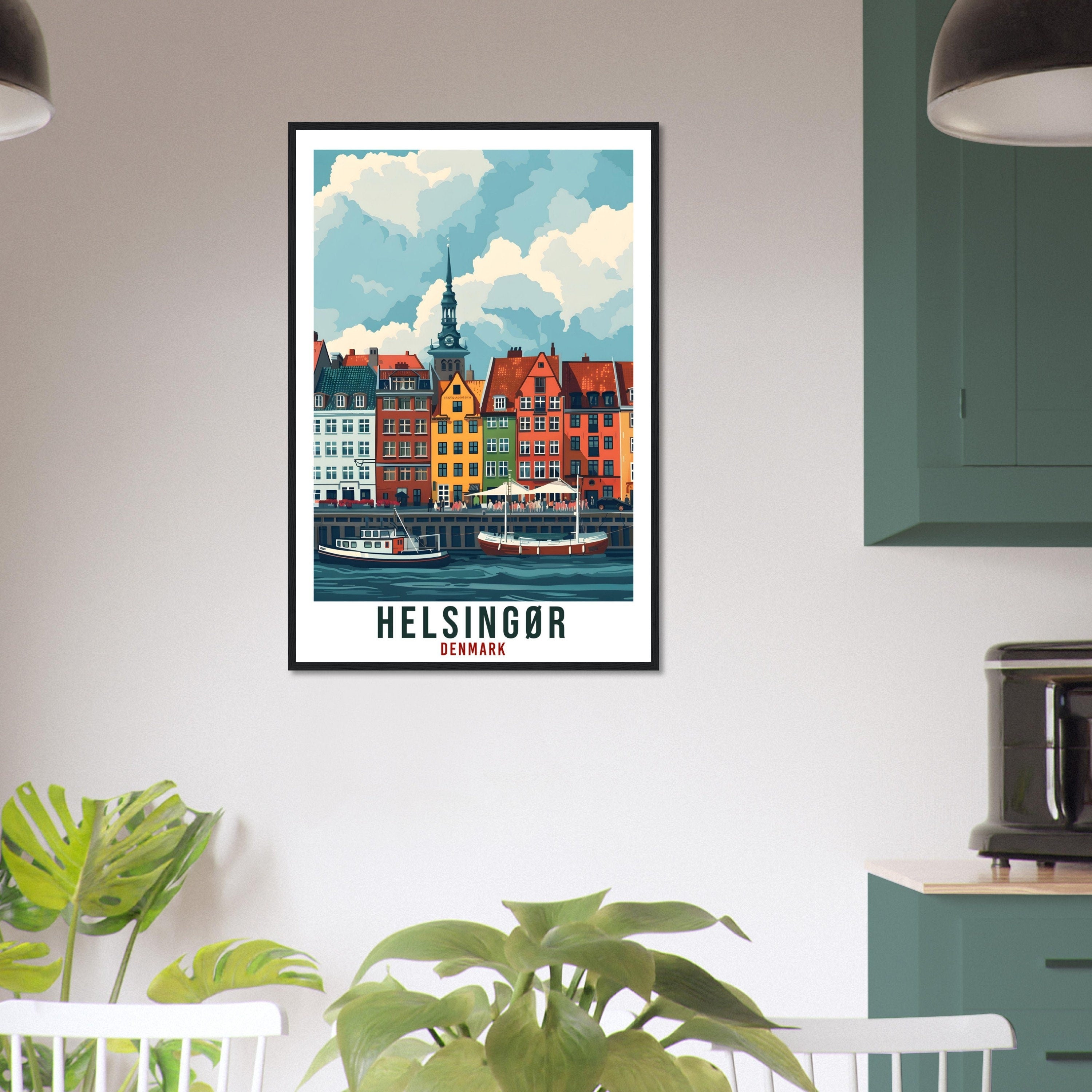 Helsingør Travel Print Denmark Wall Art Wall Hanging Home Living Décor Helsingør Gift Art Lovers Denmark Artwork Gift Danish Travel Poster