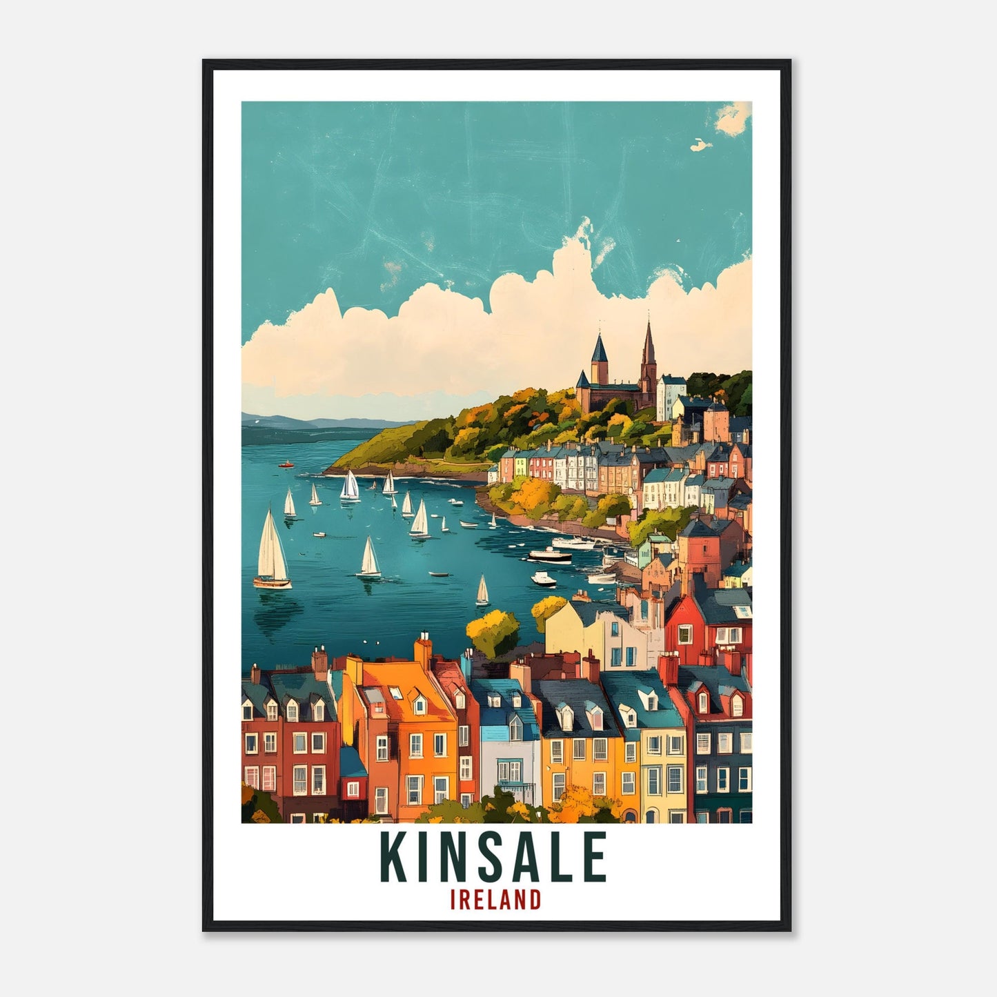 Kinsale Travel Print Ireland Home Decor Co Cork Wall Art Gift Wall Hanging Art Lover Kinsale Irish Artwork Travel Poster Ireland Travel Art