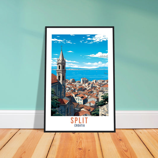 Split Travel Print Gift Split Croatia Travel Poster Split Wall Art Cityscape Split Illustration Home Decor Art Lovers Croatian Wall Hanging