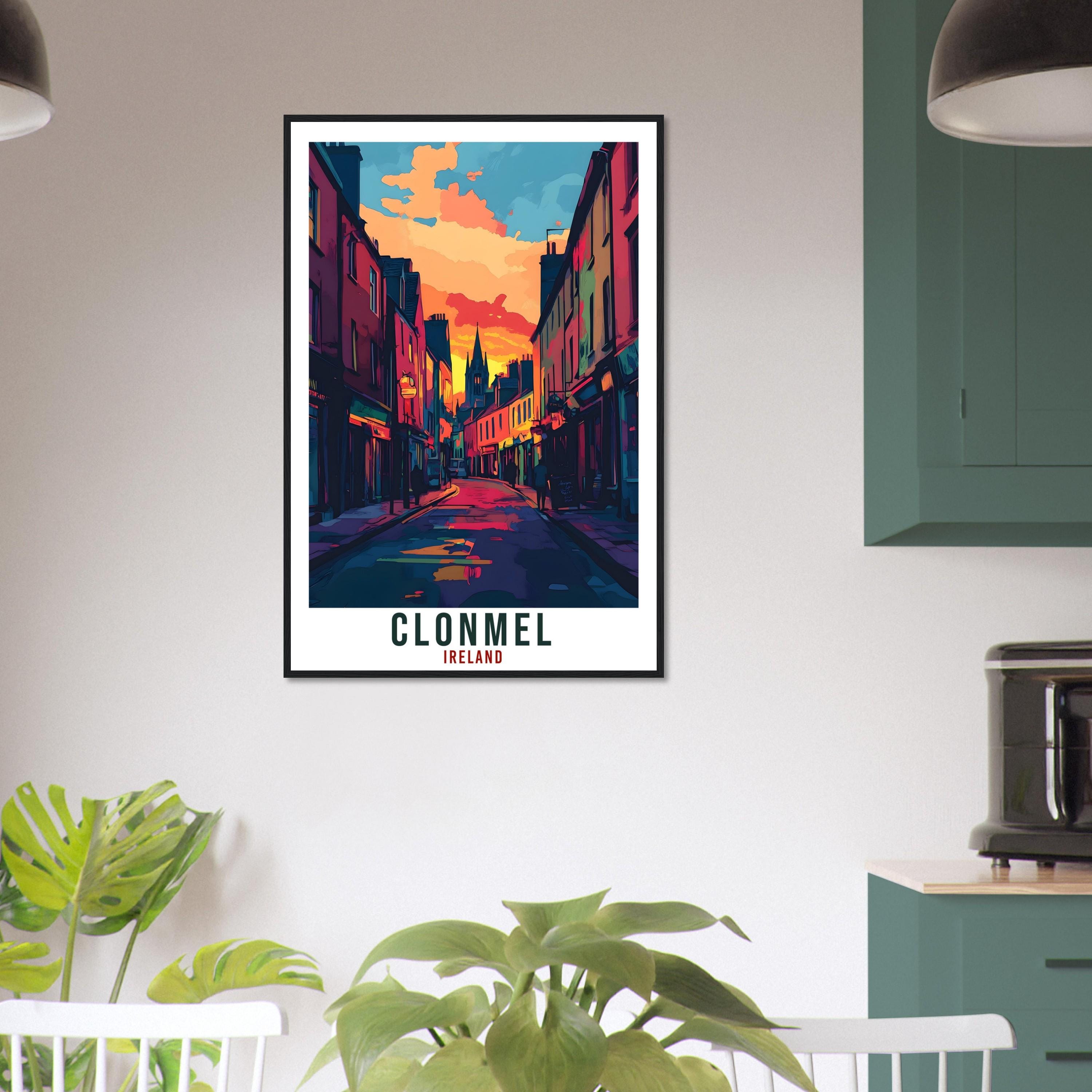 Clonmel Travel Print Ireland Home Decor Clonmel Wall Art Gift Wall Hanging Art Lover Clonmel Irish Artwork Travel Poster Ireland Travel Art