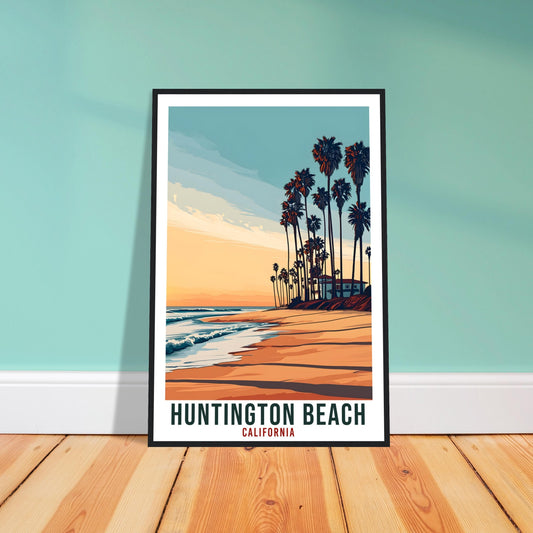Huntington Beach Travel Print California Home Decor USA City Wall Art Gift Wall Hanging California Artwork Huntington Beach Travel Poster