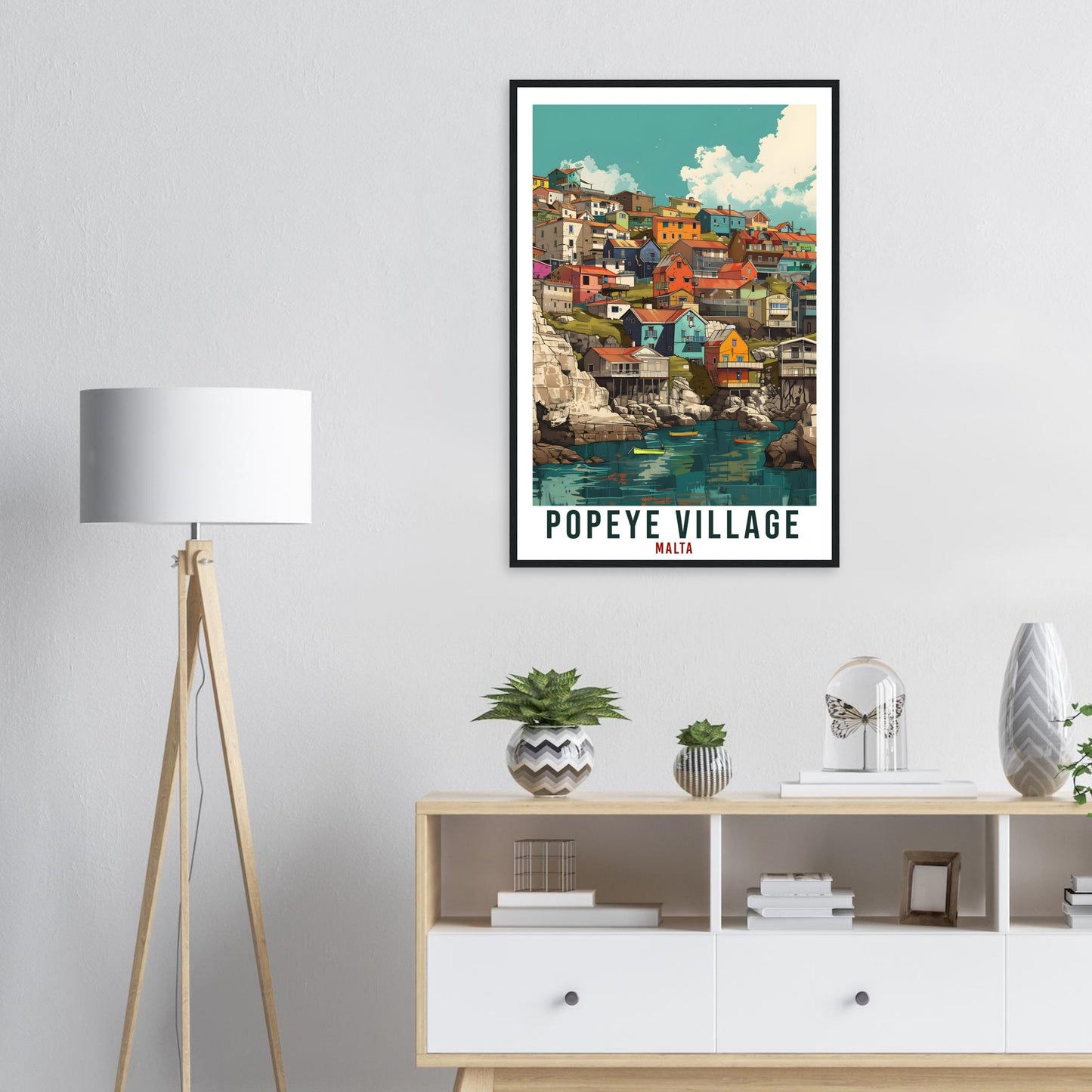 Popeye Village Travel Print Malta Wall Art Wall Hanging Home Décor Popeye Village Gift Art Lover Gift Malta Artwork Gift Malta Travel Poster