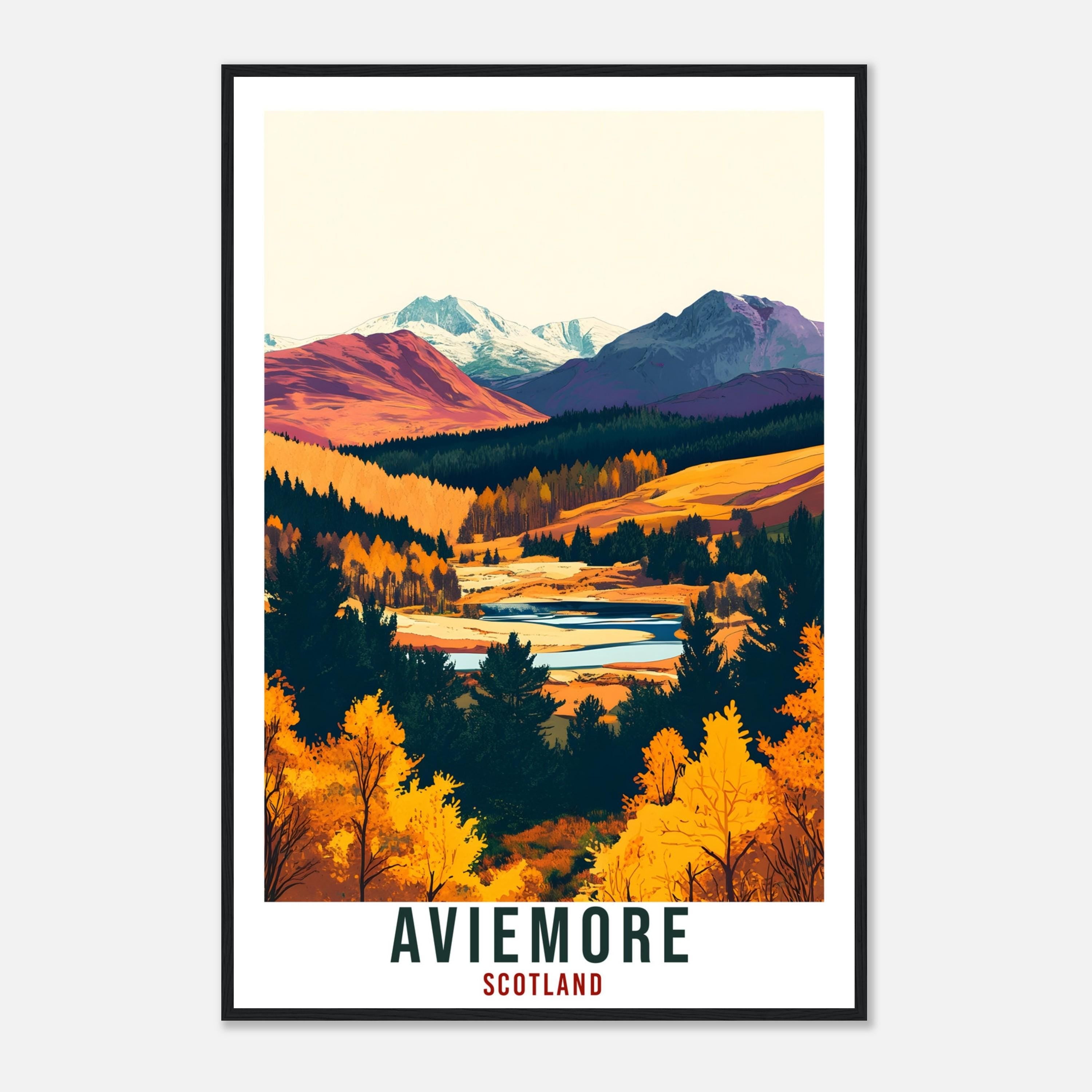 Aviemore Travel Print Scotland Home Decor Aviemore Wall Art Wall Hanging Art Lover Scotland Artwork Travel Poster Aviemore Travel Art Gift