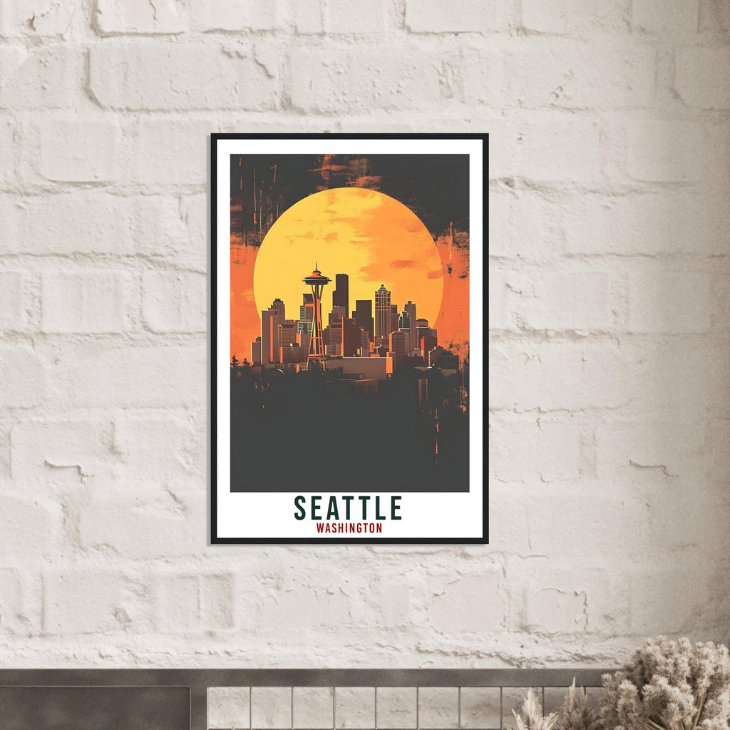Seattle Travel Print Washington Home Decoration USA City Wall Art Gift Wall Hanging Art Lover Washington Artwork Seattle Travel Poster