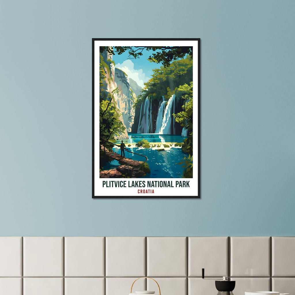 Plitvice Lakes National Park Travel Print Croatia Wall Art Wall Hanging Home Décor Plitvice Lakes Artwork Gift Croatia Holiday Travel Poster