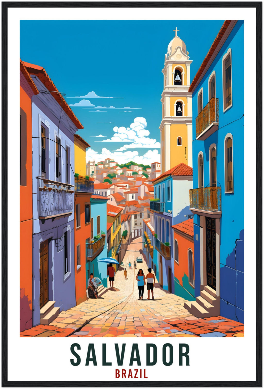 Salvador Travel Print Wall Art Salvador Brazil Wall Hanging Artwork Salvador Art Gifts Salvador Travel Poster Brazil Decor Art Lovers Gift