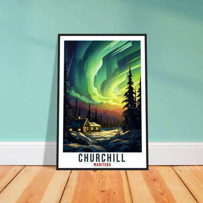 Churchill Travel Print Manitoba Northern Lights Wall Art Wall Hanging Travel Art Gift Churchill Travel Poster Canada Decor Artwork Art Lover