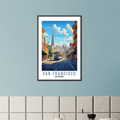 San Francisco Travel Print Wall Art San Francisco Street Wall Hanging Travel Poster San Fran USA Home Decor United States Gift Travel Art