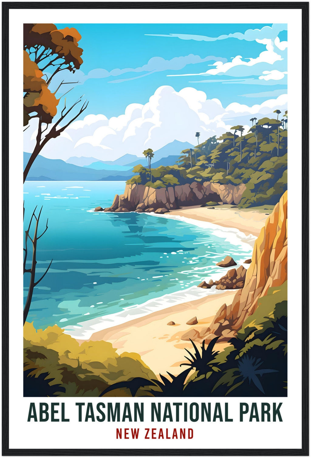 Abel Tasman National Park Travel Print Wall Art Abel Tasman New Zealand Art Gifts Abel Tasman Travel Poster New Zealand Art Lovers Gift