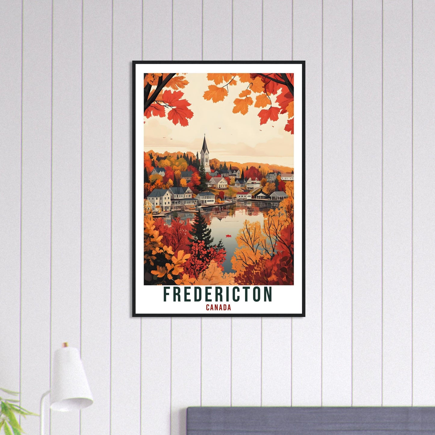 Fredericton Travel Print Canada Home Decor New Brunswick Wall Art Gift Wall Hanging Art Lover Fredericton Canadian Artwork Travel Poster