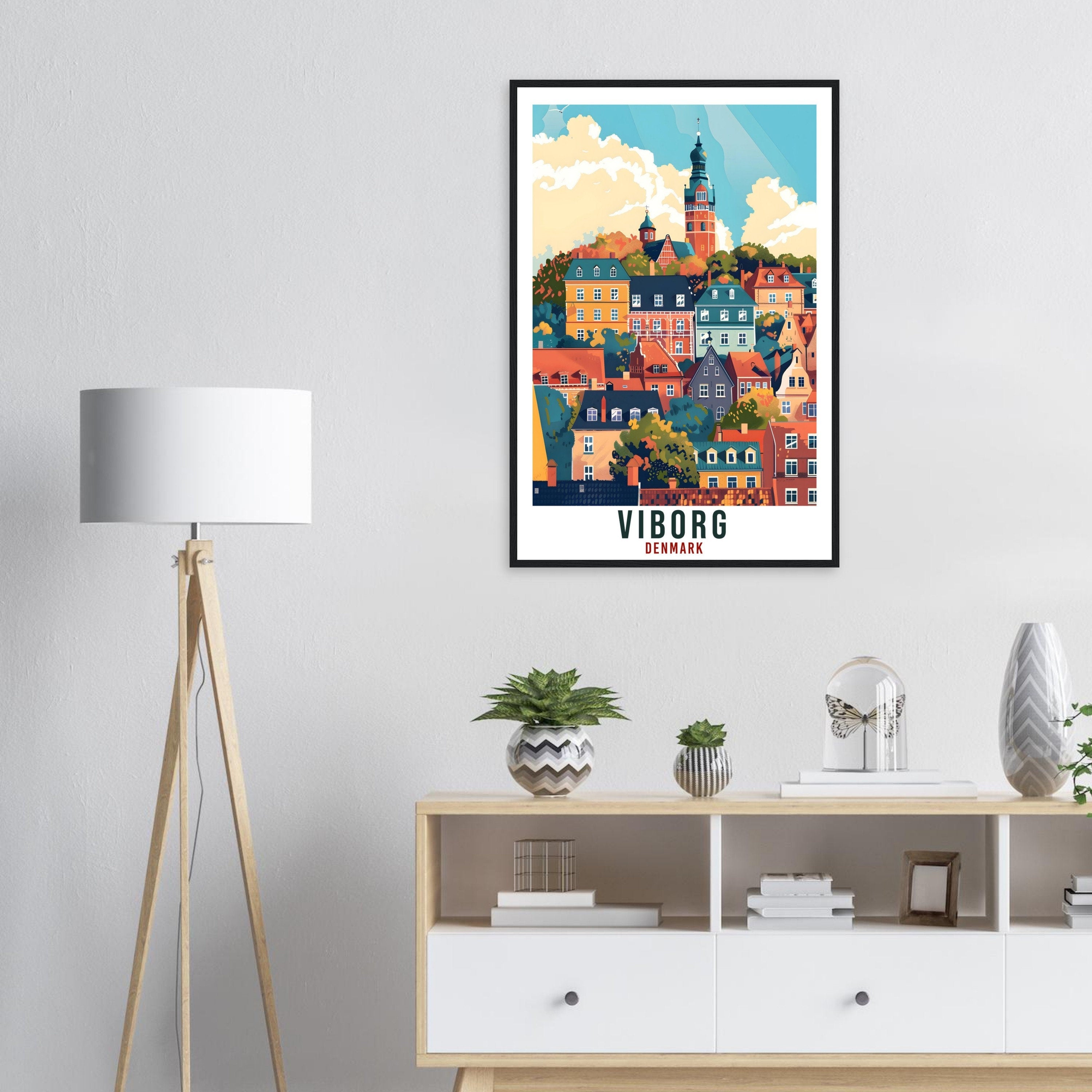 Viborg Travel Poster Denmark Wall Art Wall Hanging Home Living Décor Viborg Gift Art Lovers Gift Denmark Artwork Gift Danish Travel Print
