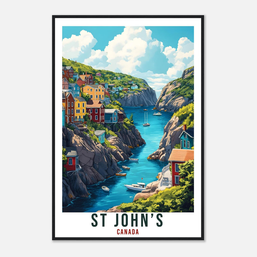 St Johns Travel Print Canada Home Decor St Johns Wall Art Gift Wall Hanging Art Lover St Johns Canadian Artwork Travel Poster Newfoundland