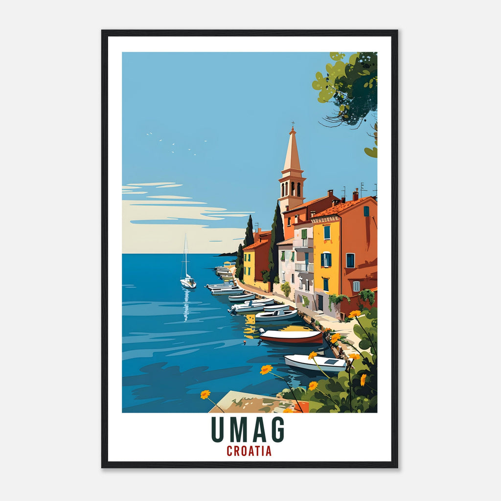 Umag Travel Print Croatia Wall Art Wall Hanging Home Décor Umag Gift Croatian Landmark Artwork Gift Umag Croatia Holiday Travel Poster