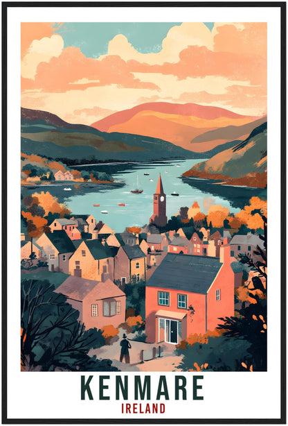 Kenmare Travel Print Ireland Home Decor Kenmare Wall Art Gift Wall Hanging Art Lover Kenmare Irish Artwork Travel Poster Ireland Travel Art