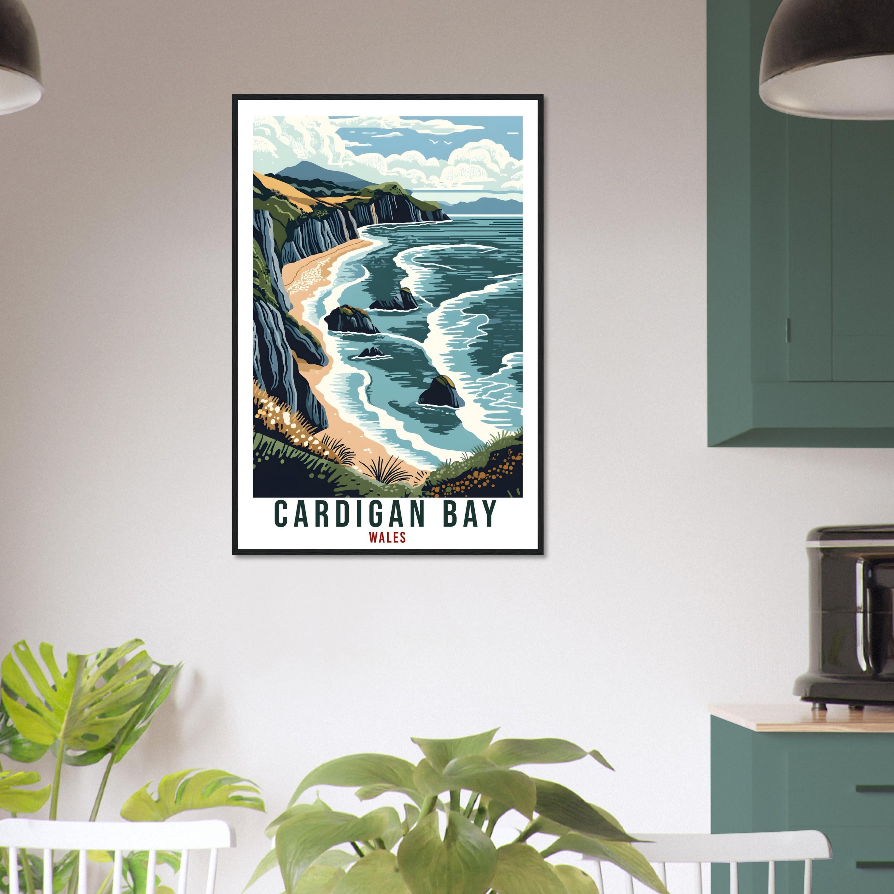 Cardigan Bay Travel Print Wales Home Decor Cardigan Bay Wall Art Wall Hanging Art Lover Wales Artwork Travel Poster Cardigan Bay Travel Art