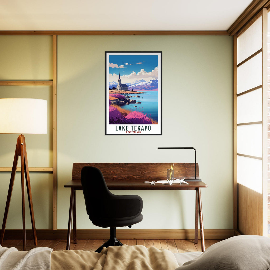 Lake Tekapo Travel Print Wall Art Lake Tekapo New Zealand City Landscape Artwork Tekapo Art Gifts Tekapo Travel Poster New Zealand Art Lover