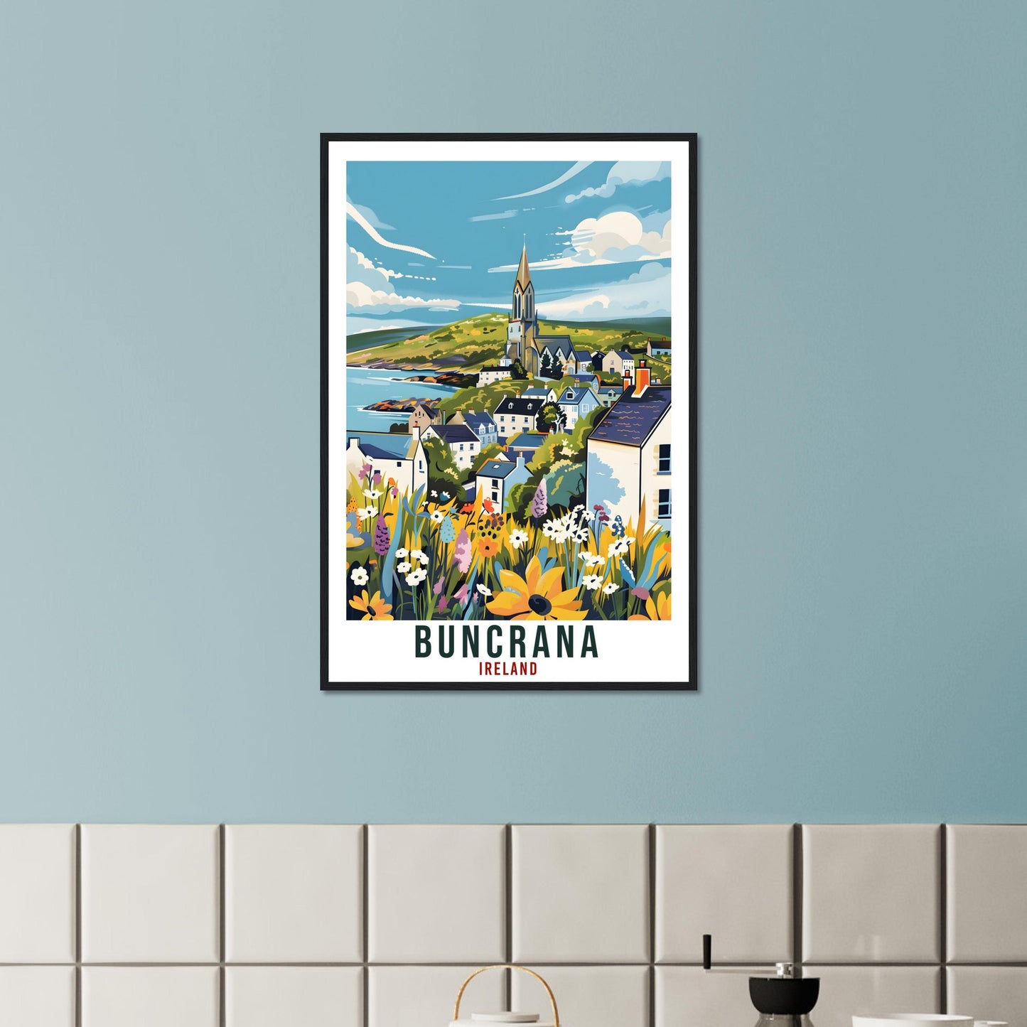 Buncrana Travel Print Ireland Wall Art Wall Hanging Home Living Décor Buncrana Gift Art Lovers Gift Irish Artwork Gift Ireland Travel Poster