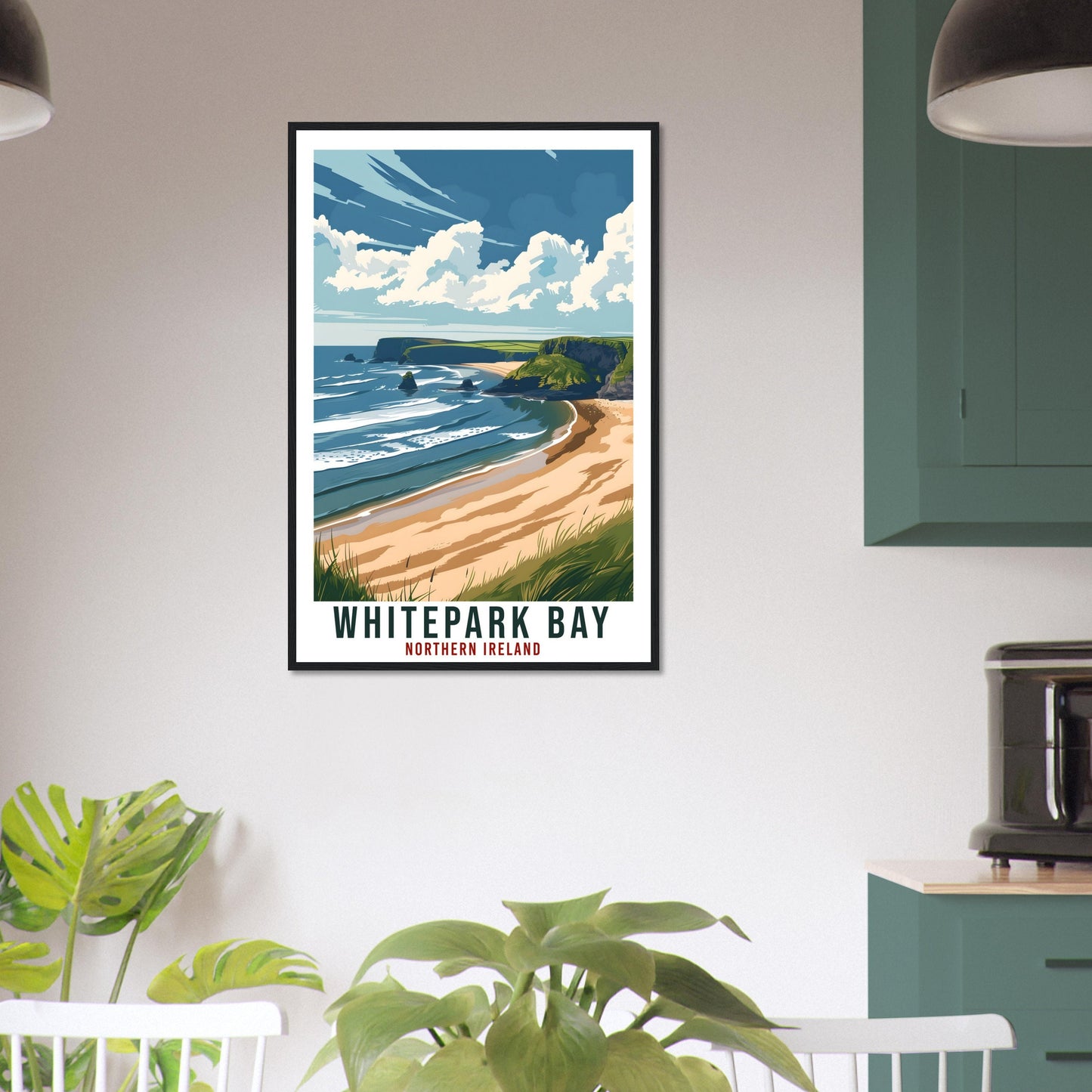 Whitepark Bay Travel Print Northern Ireland Wall Art Wall Hanging Whitepark Bay Gift Art Lovers Irish Artwork Gift Ireland Travel Poster