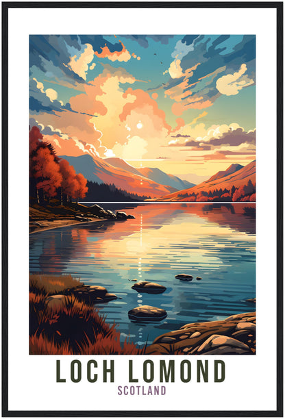 Loch Lomond Travel Print Scotland Home Decor Loch Lomond UK Nature Wall Art Loch Lomond Artwork Gift UK Coast Scottish Travel Poster