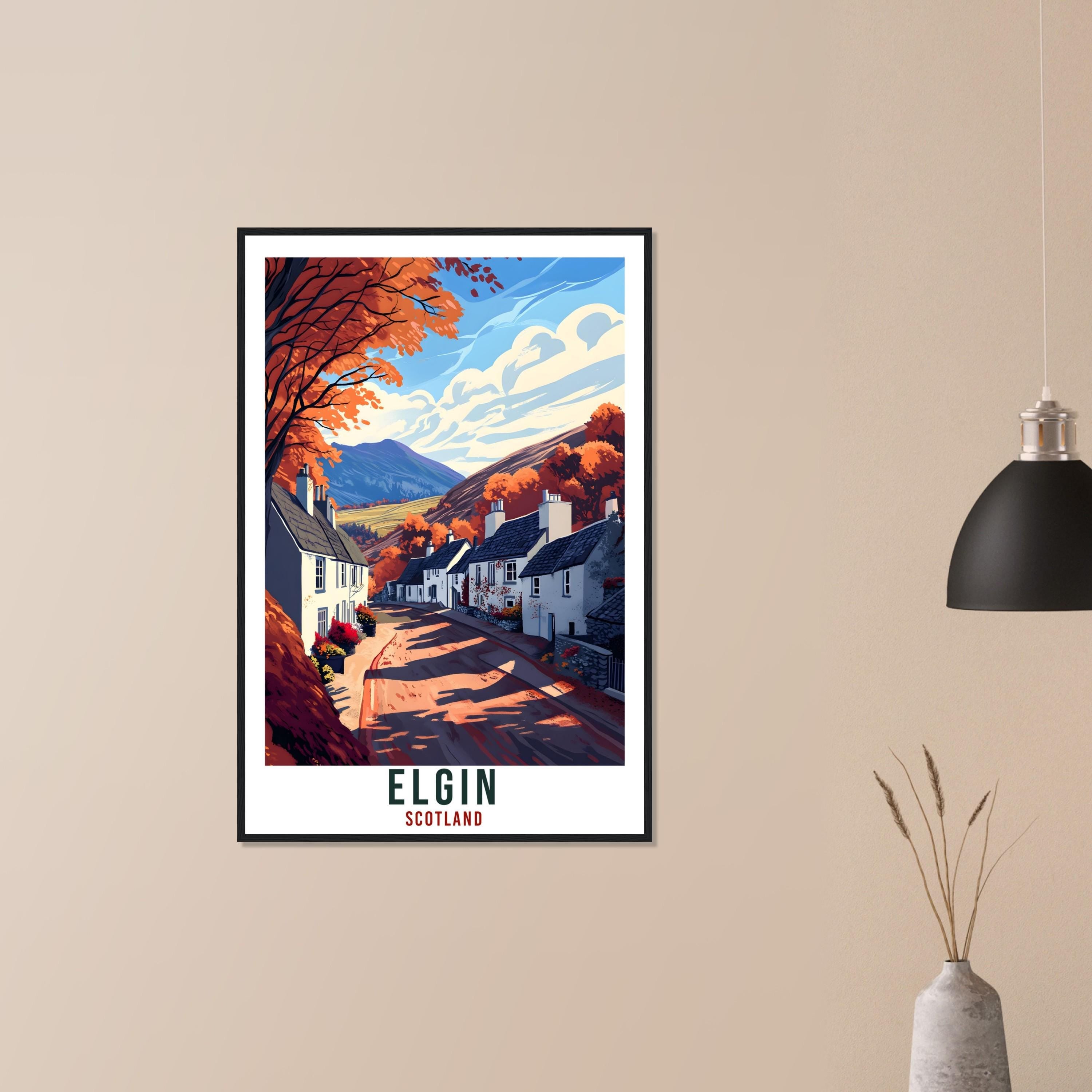 Elgin Travel Print Scotland Home Decor Elgin Wall Art Wall Hanging Art Lover Scotland Artwork Travel Poster Elgin Travel Art Elgin Scotland