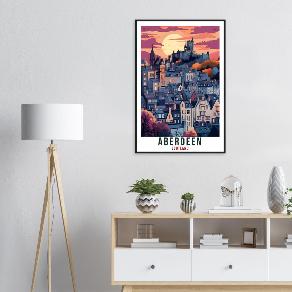 Aberdeen Travel Print Scotland Home Decor Aberdeen Wall Art Wall Hanging Art Lover Scotland Artwork Travel Poster Aberdeen Travel Art Gift
