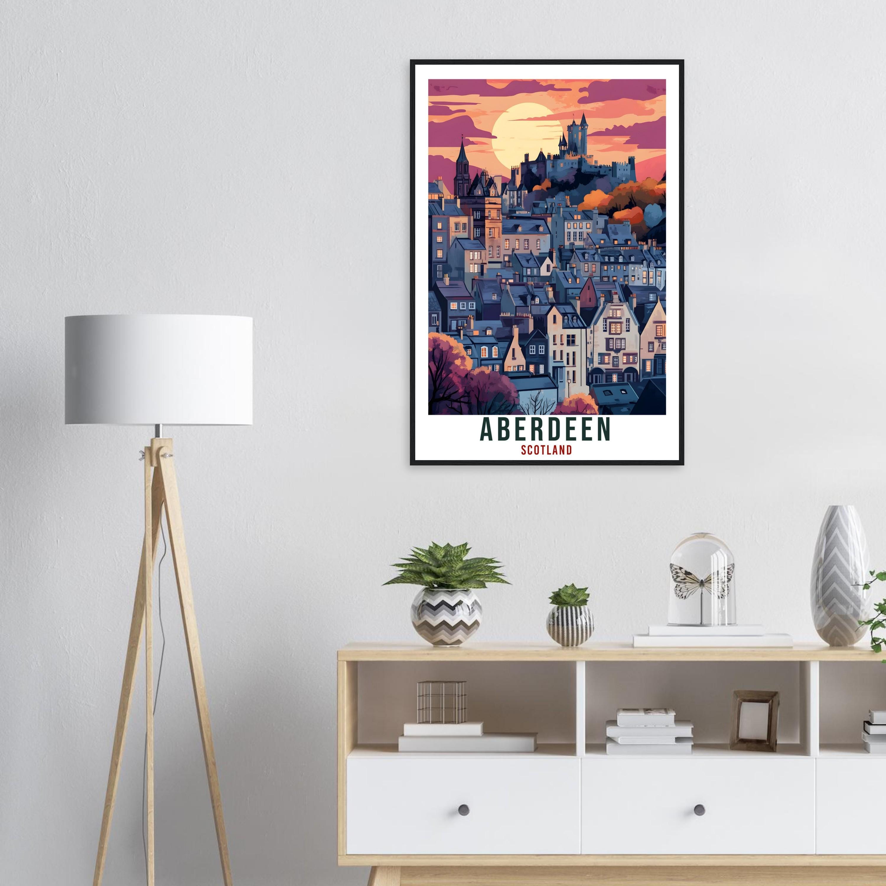Aberdeen Travel Print Scotland Home Decor Aberdeen Wall Art Wall Hanging Art Lover Scotland Artwork Travel Poster Aberdeen Travel Art Gift