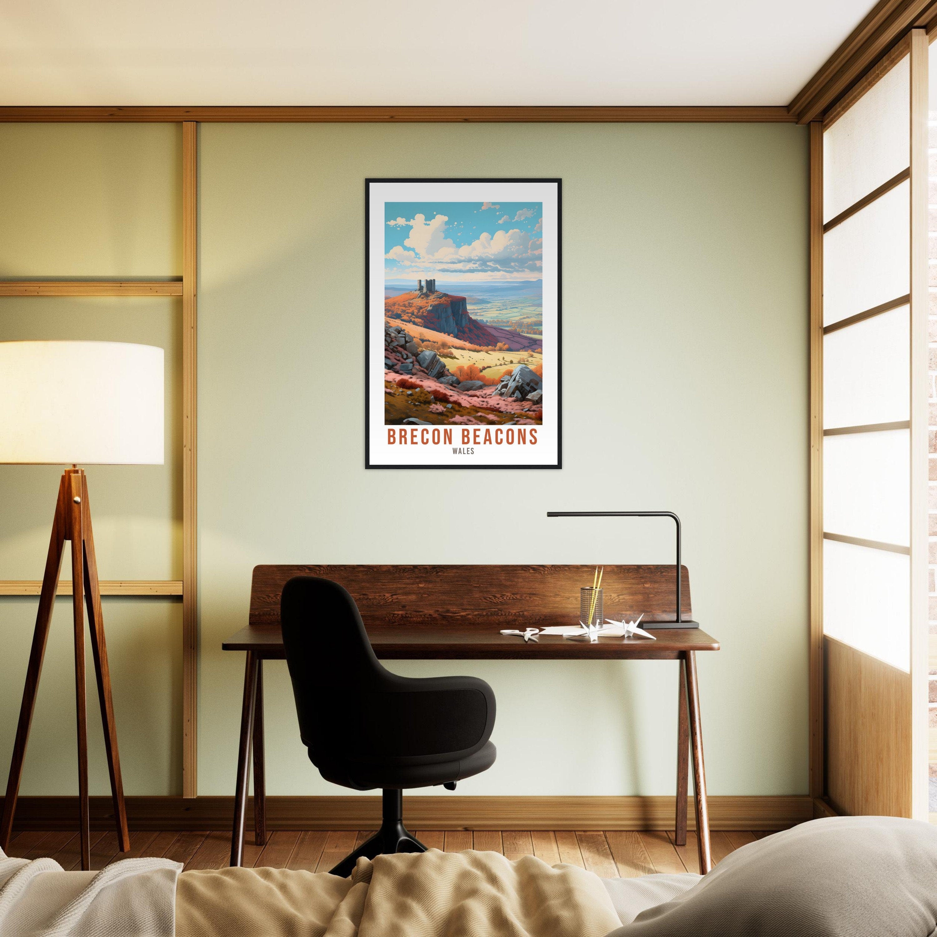 Brecon Beacons Print Brecon Beacons Home Decor Mountain Landscape Wales Nature Wall Hanging Wales Artwork Gift South Wales Travel Poster