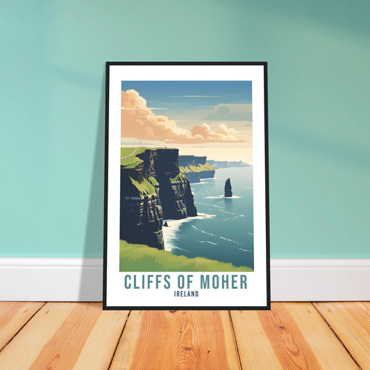 Cliffs Of Moher Travel Print Ireland Co. Clare Seaside Coastal Landscape Wall Hanging Cliffs Of Moher Artwork Gift Irish Coast Poster Gift
