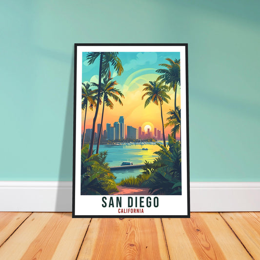 San Diego Travel Print California Home Decoration USA City Wall Art Gift Wall Hanging Art Lover California Artwork San Diego Travel Poster