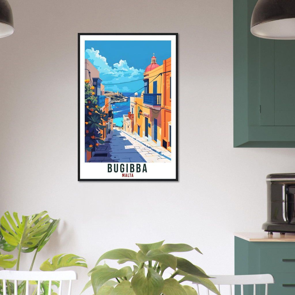 Bugibba Travel Print Malta Wall Art Wall Hanging Home Living Décor Bugibba Gift Art Lovers Gift Malta Artwork Gift Malta Travel Poster
