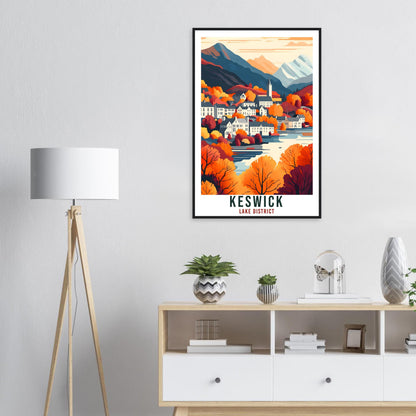 Keswick Travel Print Lake District Home Decor Keswick Wall Art Wall Hanging Art Lover Lake District Artwork Travel Poster Cumbria Travel Art