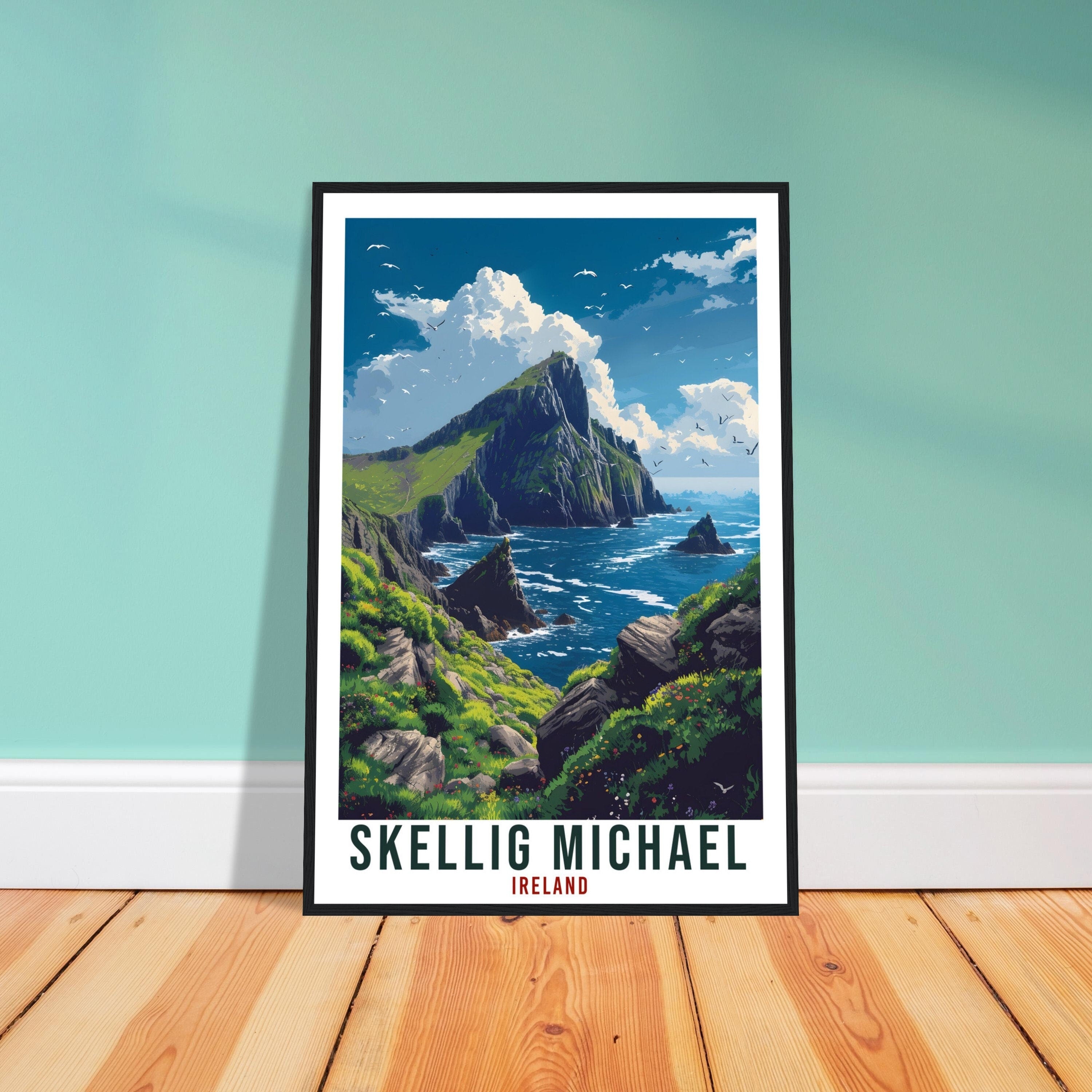 Skellig Michael Travel Print Kerry Ireland Coast Art Home Decoration Wall Art Wall Hanging Art Lover Artwork Ireland Skellig Michael Poster