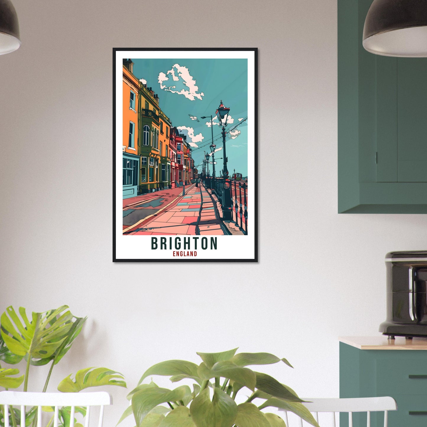 Brighton Travel Print Wall Art Wall Hanging Home Living Décor Brighton Street Art Lovers Gift UK Artwork Gift Print English Travel Poster