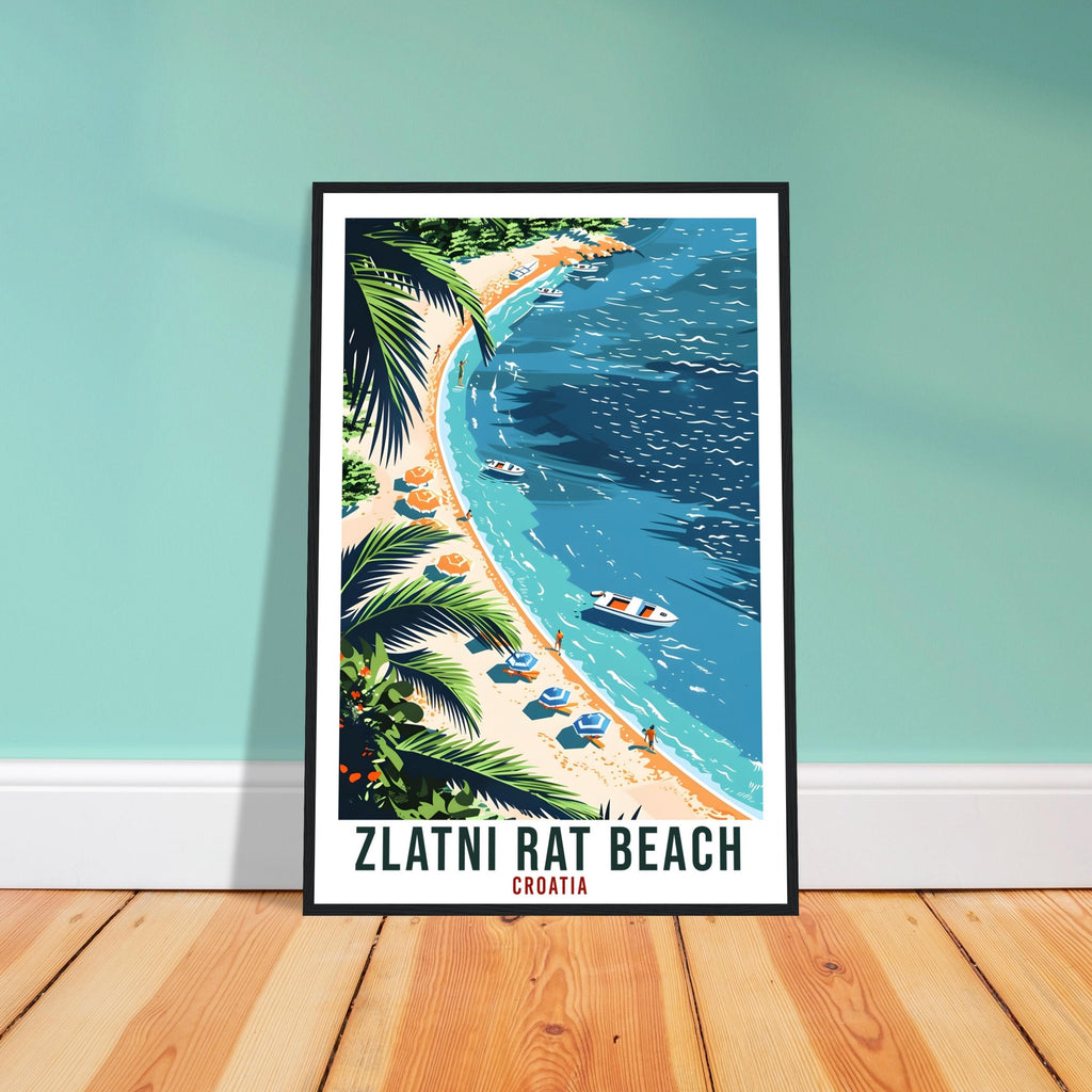 Zlatni Rat Beach Travel Print Croatia Wall Art Wall Hanging Décor Zlatni Rat Gift Croatia Landmark Artwork Croatia Holiday Travel Poster