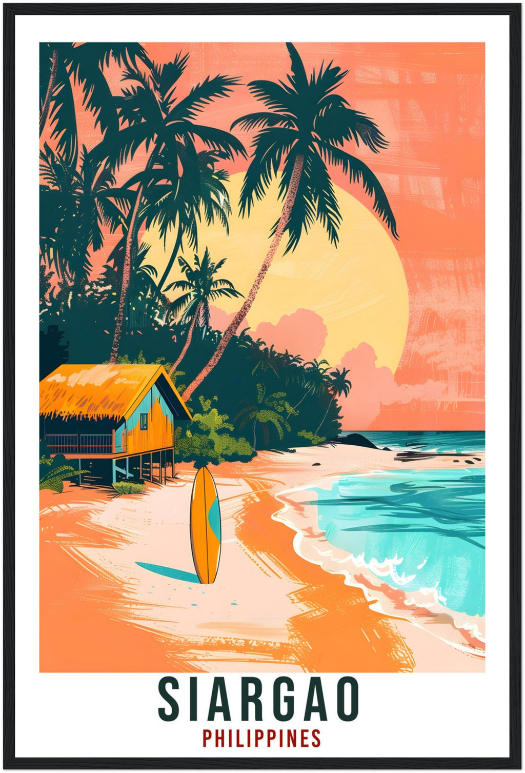 Siargao Philippines Travel Print Beach Wall Art Wall Hanging Home Décor Siargao Gift Landmark Artwork Travel Art Philippines Travel Poster