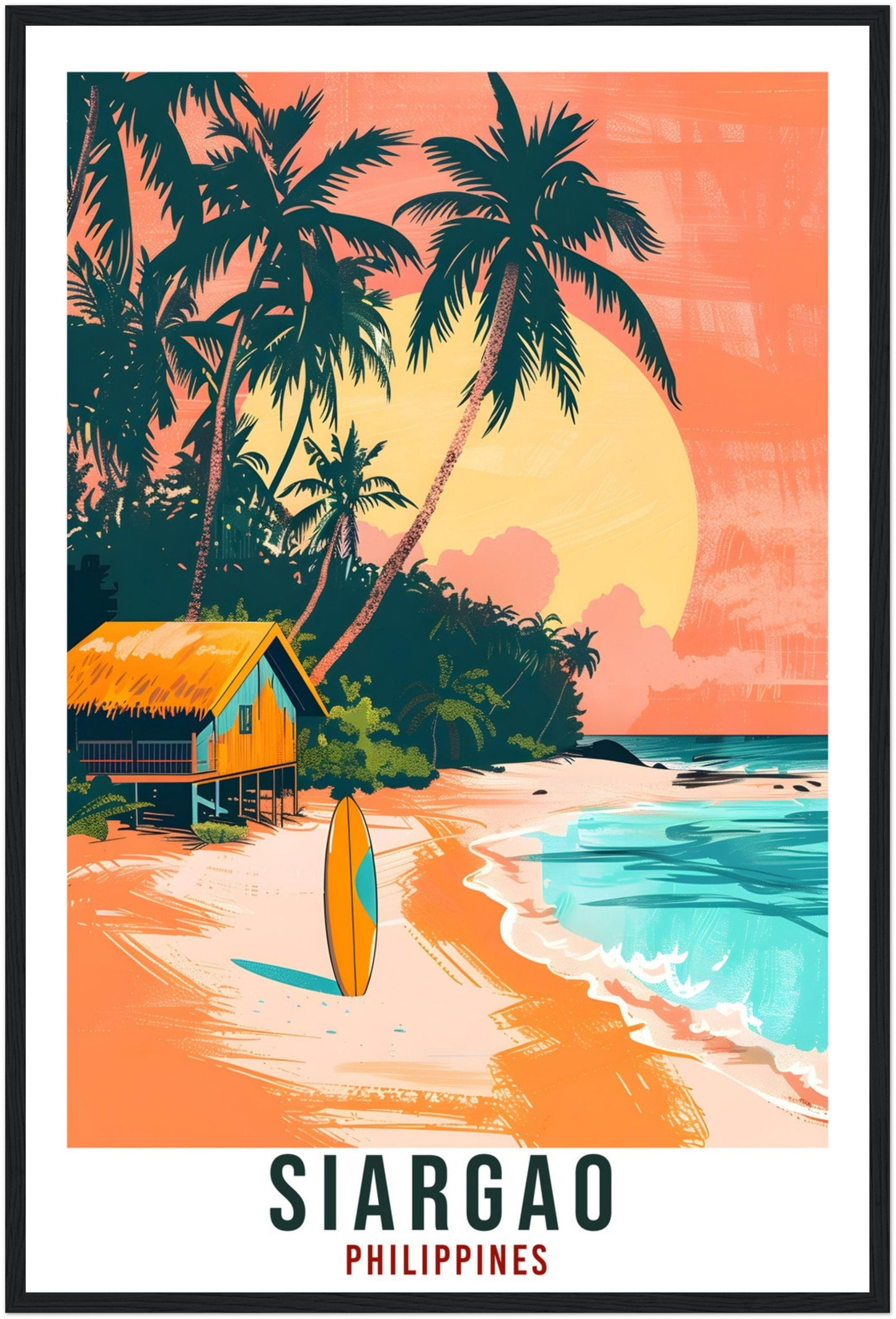 Siargao Philippines Travel Print Beach Wall Art Wall Hanging Home Décor Siargao Gift Landmark Artwork Travel Art Philippines Travel Poster