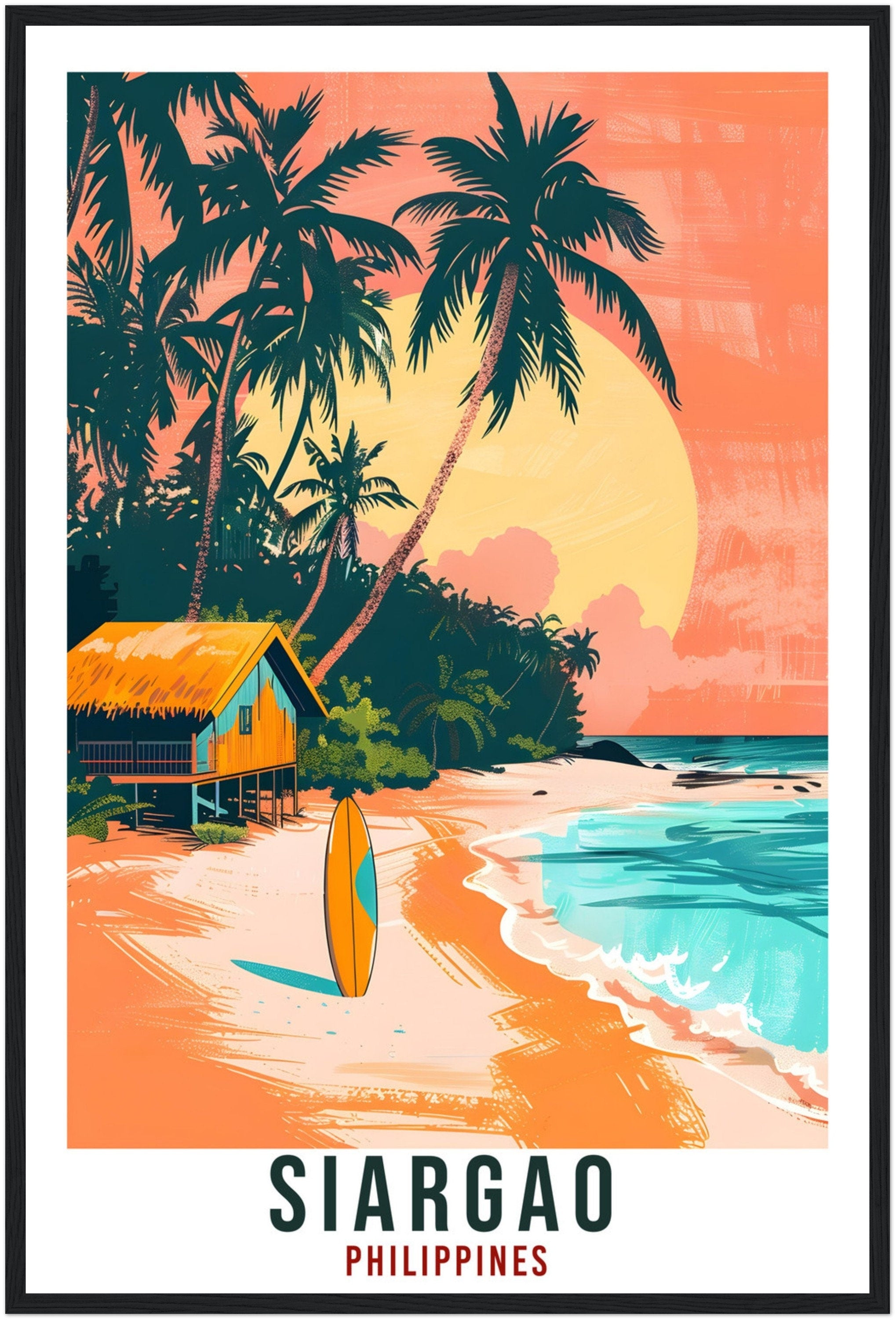 Siargao Philippines Travel Print Beach Wall Art Wall Hanging Home Décor Siargao Gift Landmark Artwork Travel Art Philippines Travel Poster