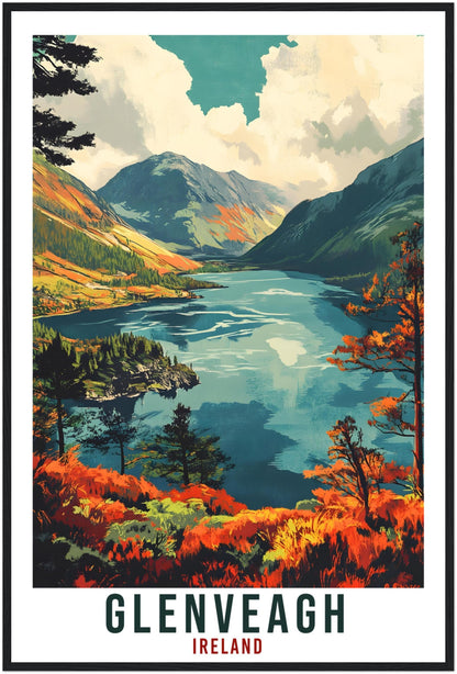 Glenveagh Travel Print Ireland Home Decor Glenveagh Wall Art Wall Hanging Art Lover Irish Artwork Travel Poster Donegal Ireland Travel Art