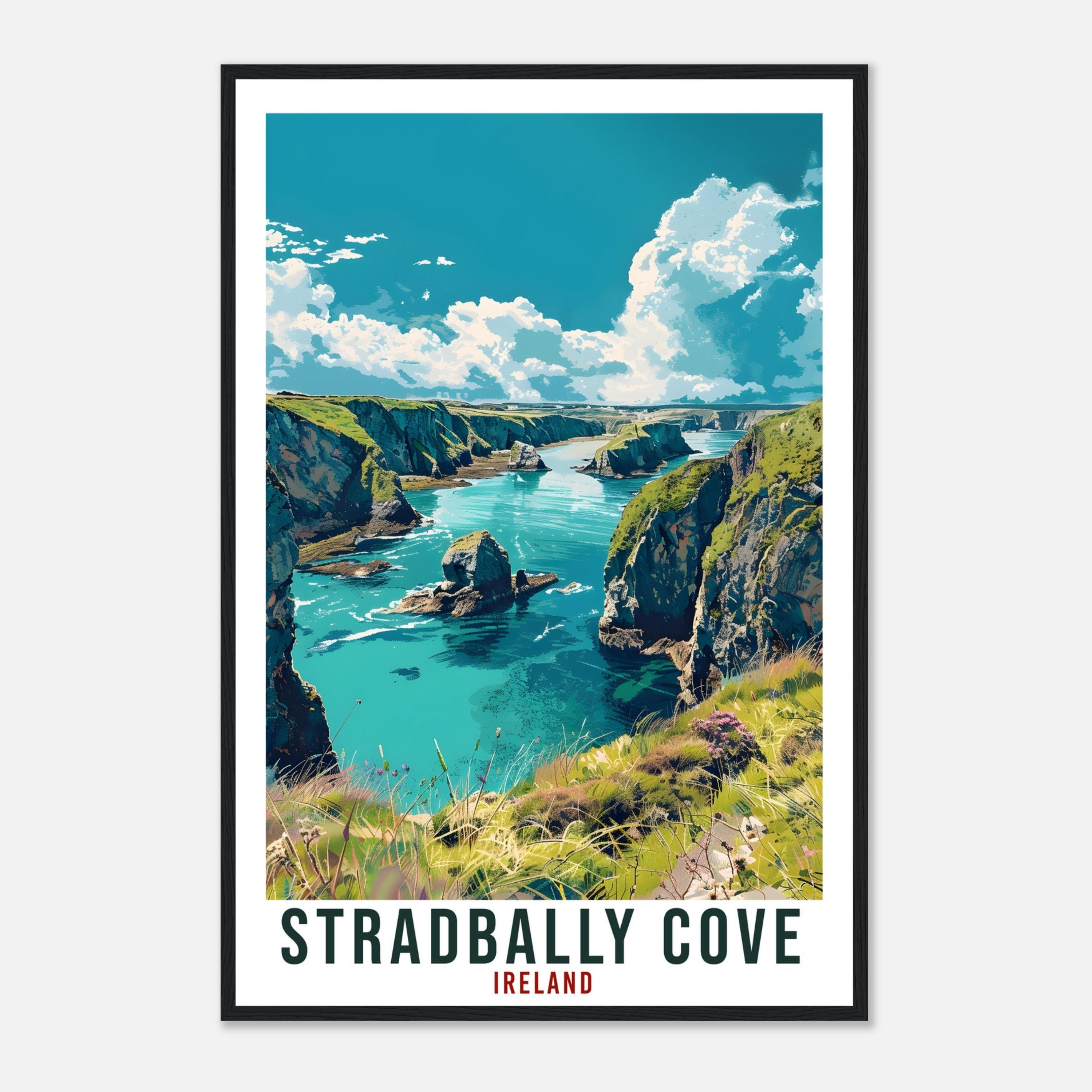 Stradbally Cove Travel Print Ireland Wall Art Wall Hanging Décor Stradbally Cove Gift Art Lover Waterford Artwork Gift Ireland Travel Poster