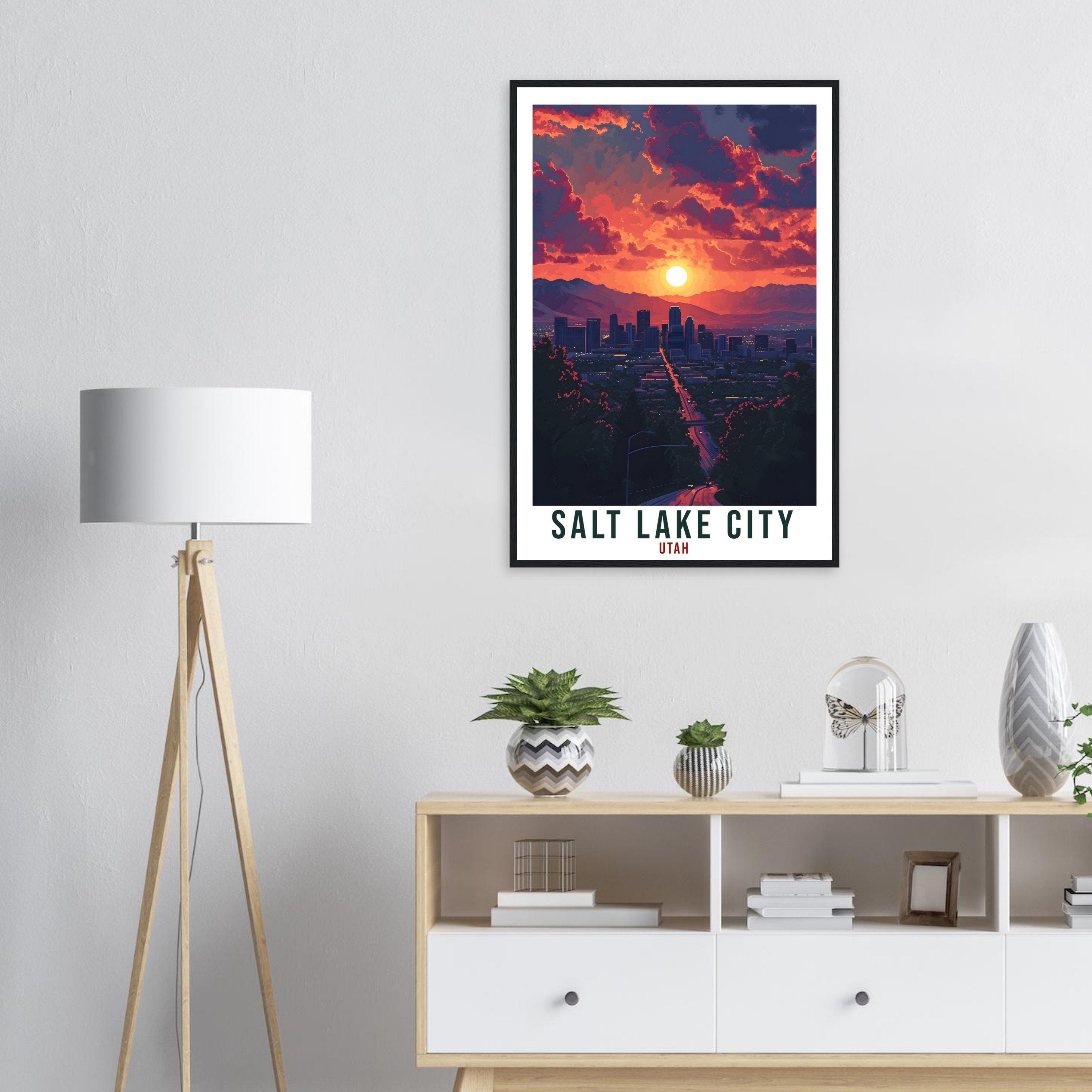 Salt Lake City Travel Print Utah Home Decoration USA City Wall Art Gift Wall Hanging Art Lover Utah Artwork Salt Lake City Travel Poster