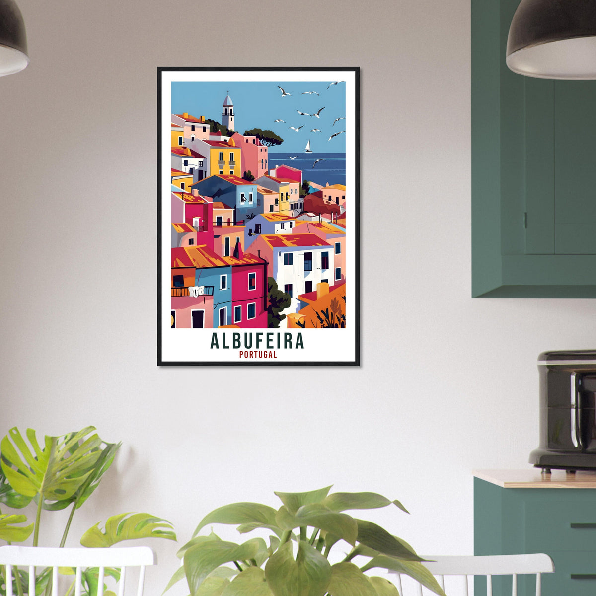 Albufeira Travel Print Portugal Wall Art Wall Hanging Home Décor Albufeira Gift Portugal Landmark Artwork Portugal Albufeira Travel Poster