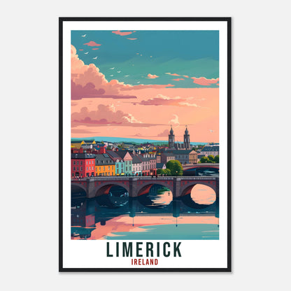 Limerick Travel Print Ireland Wall Art Wall Hanging Home Living Décor Limerick Gift Art Lovers Gift Irish Artwork Gift Ireland Travel Poster