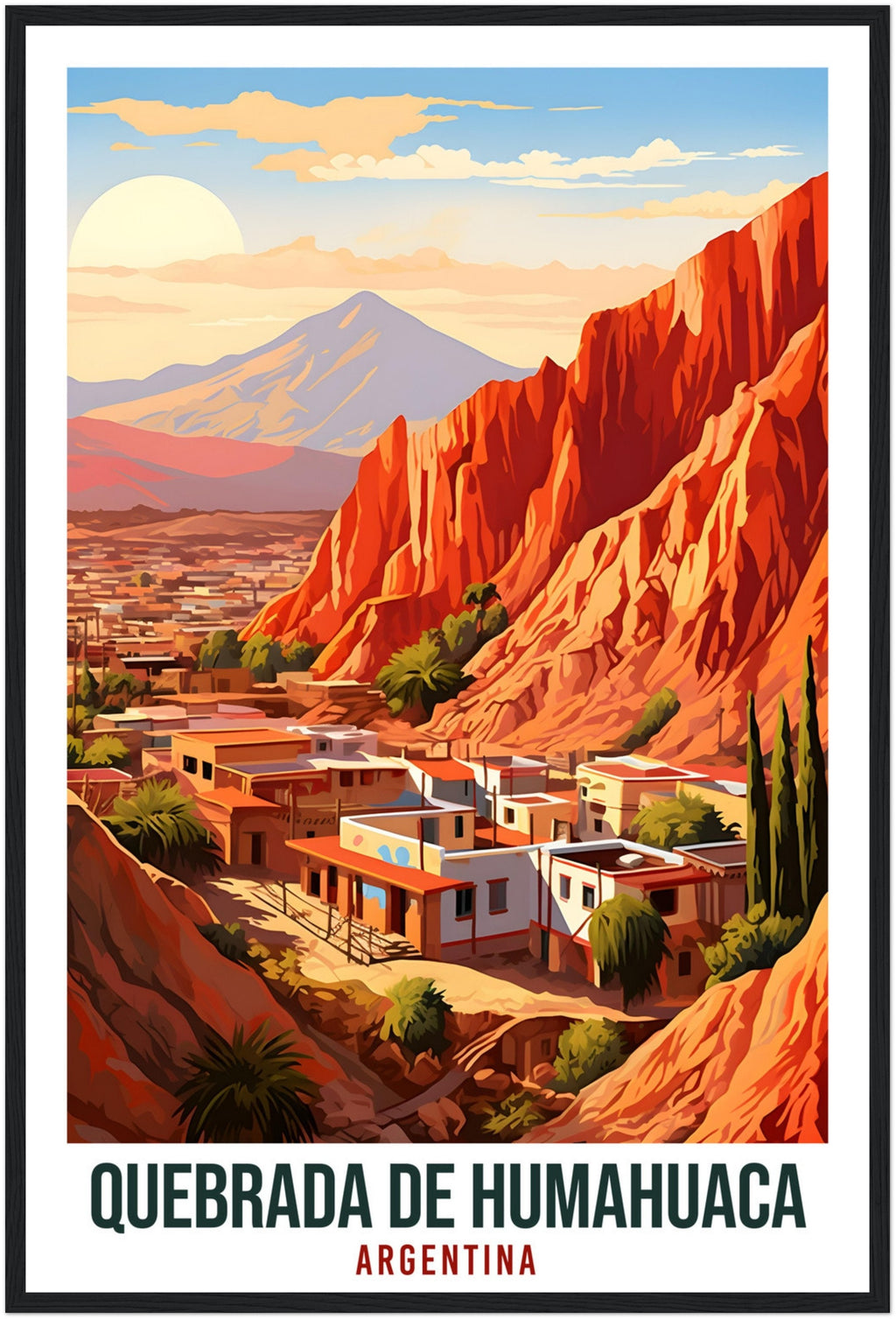 Quebrada De Humahuaca Travel Print Wall Art Argentina City Landscape Artwork Print Quebrada De Humahuaca Travel Poster Argentinian Art Gift