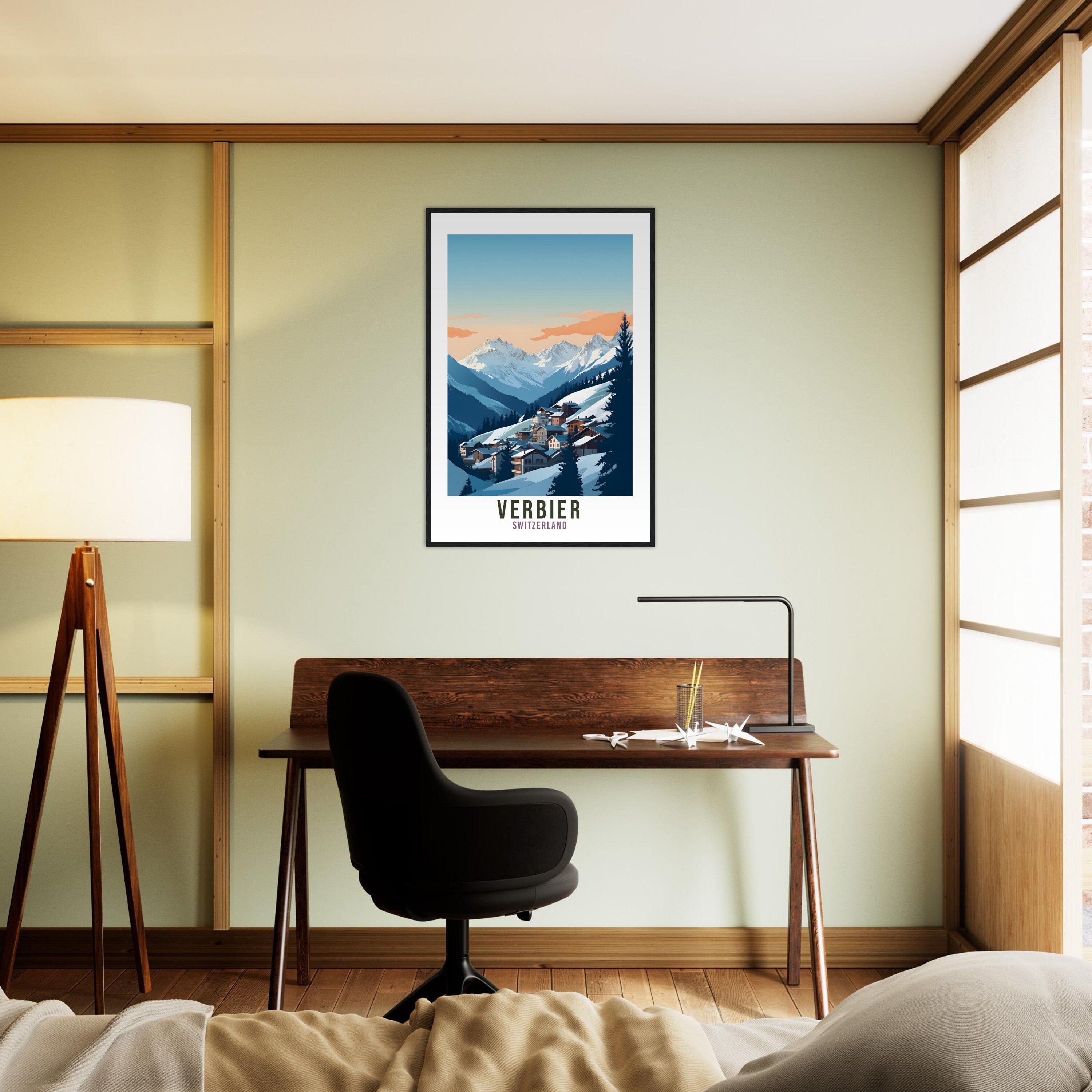Verbier Travel Print Wall Art Verbier Home Decor Switzerland Gift Holiday Verbier Art Print Verbier Travel Poster Swiss Mountain Landscape