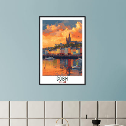 Cobh Travel Print Ireland Home Decoration Cobh Irish Town Wall Art Gift Wall Hanging Art Lover Irish Artwork Ireland Cobh Travel Poster