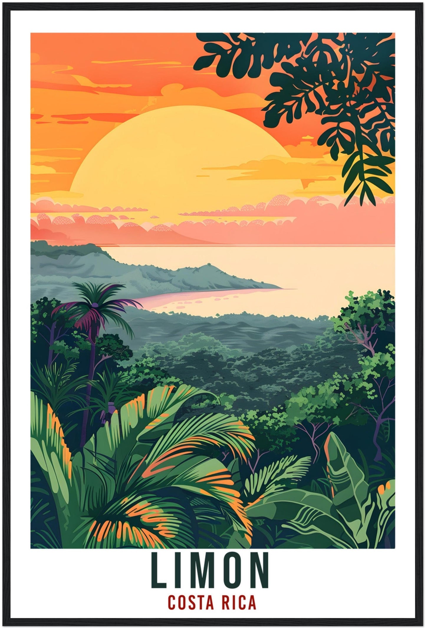 Limon Costa Rica Travel Print Wall Art Wall Hanging Home Décor Limon Gift Wall Art Artwork Travel Art Costa Rica City Travel Poster Gift