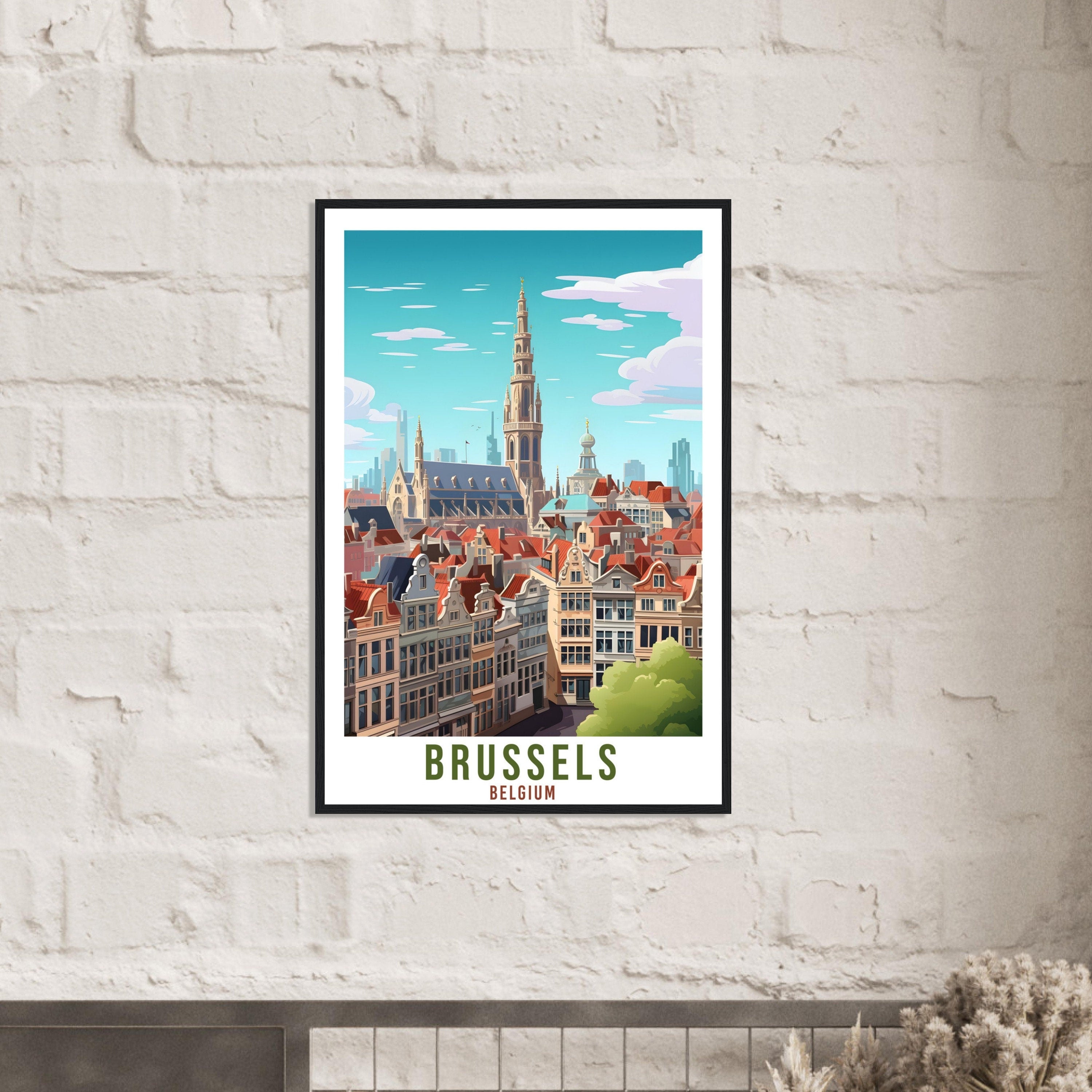 Brussels Travel Poster Wall Art Brussels Belgium Home Décor Artwork Wall Hanging Brussels Art Gifts Brussels Travel Print Belgian Art Lovers